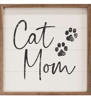 Cat Mom Paw Prints White